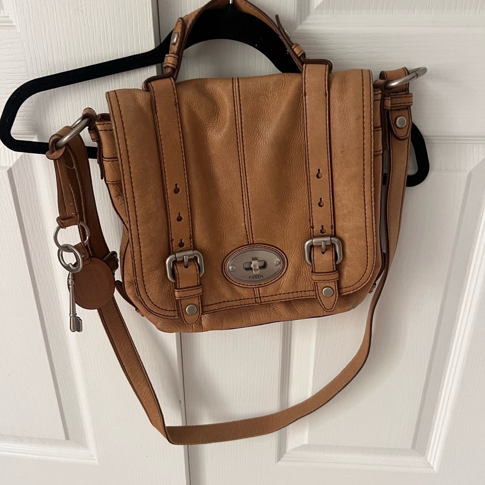 Fossil tan messenger bag